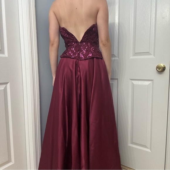 Vintage Formal Dress Prom Vest Whimsigoth Sequin Maroon Halter 90s Extra Small - Picture 2 of 9